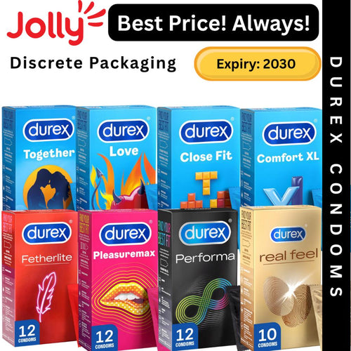 Durex Condoms 12 Pcs | Closefit Comfort Fetherlite PleasureMax Invisible ExtraSafe Performa | Jollysg.com