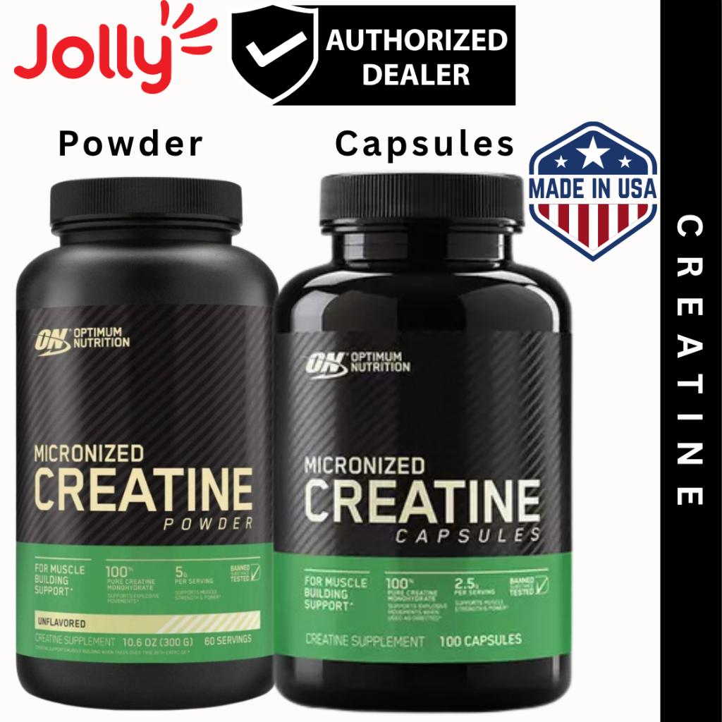 Optimum Nutrition Authorised ON Micronized Creatine Powder and Capsules (300g / 317g / 100 Caps / 300 Caps) | Jollysg.com
