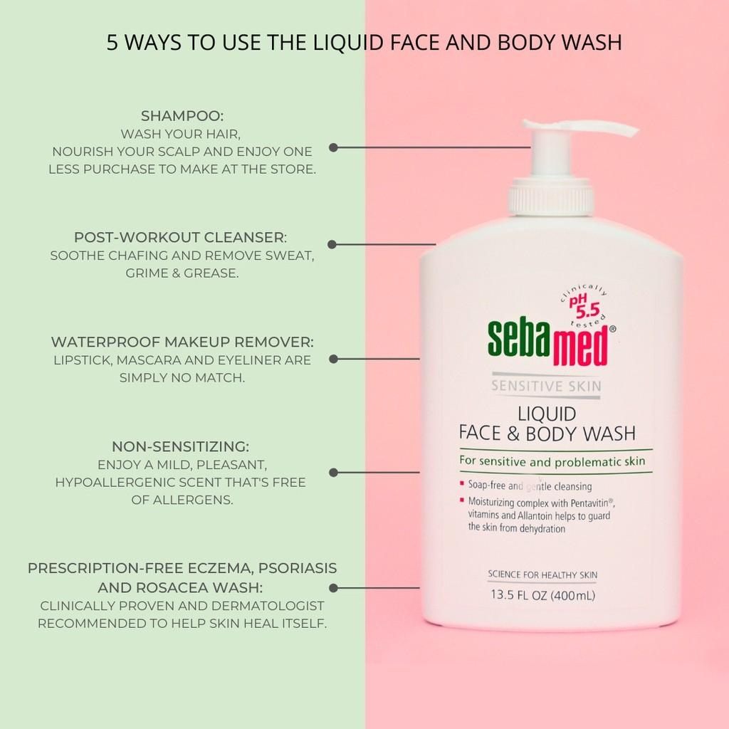 Sebamed Liquid Face & Body Wash 1L / Refill Pack 1L | Jolly