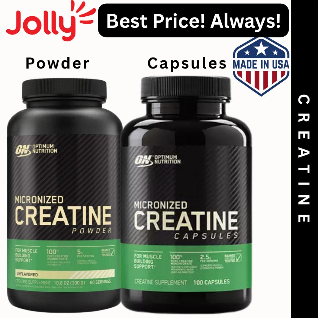 Optimum Nutrition Authorised ON Micronized Creatine Powder and Capsules (300g / 317g / 100 Caps / 300 Caps) | Jollysg.com
