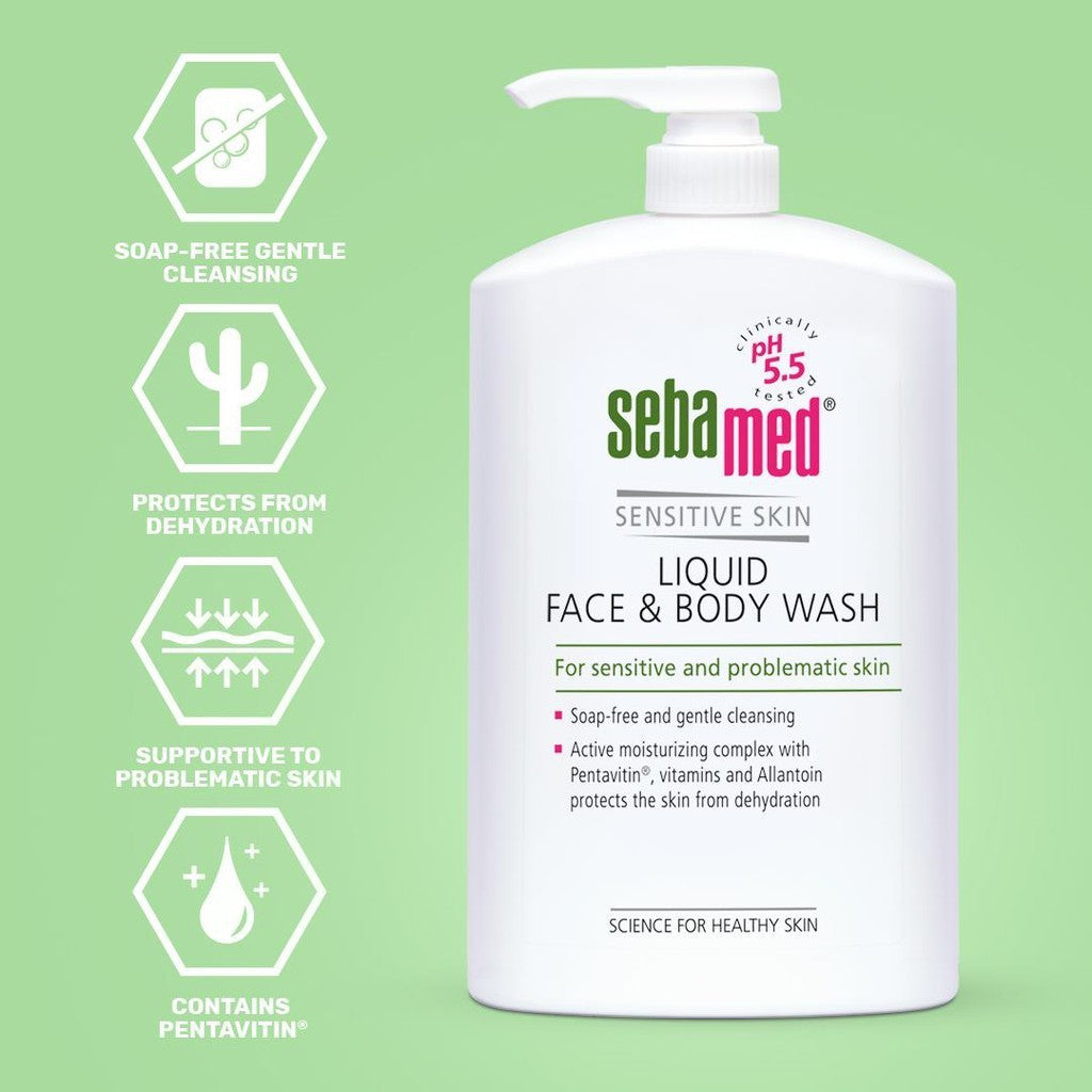 Sebamed Liquid Face & Body Wash 1L / Refill Pack 1L / 200ml | Jolly
