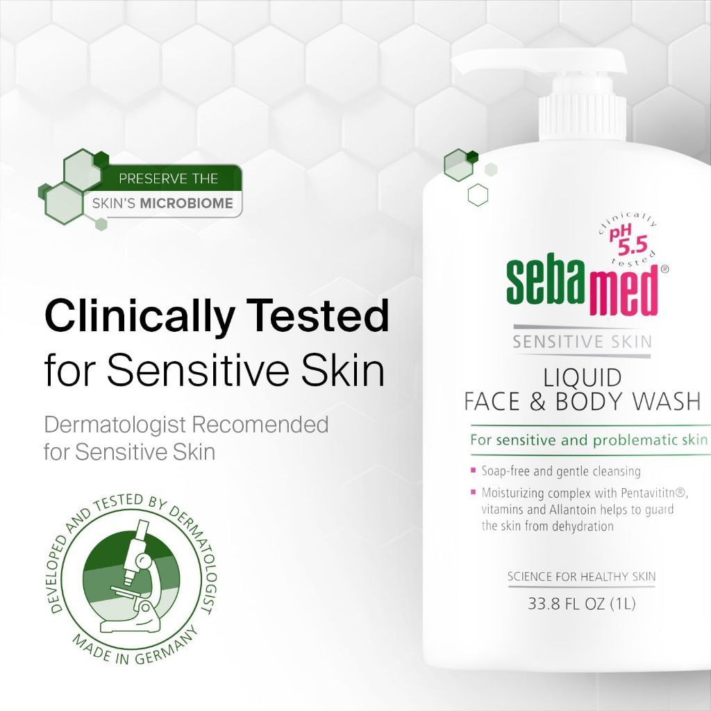 Sebamed Liquid Face & Body Wash 1L / Refill Pack 1L / 200ml | Jolly