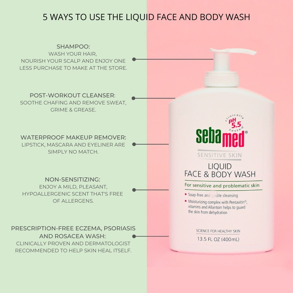 Sebamed Liquid Face & Body Wash 1L / Refill Pack 1L / 200ml | Jolly