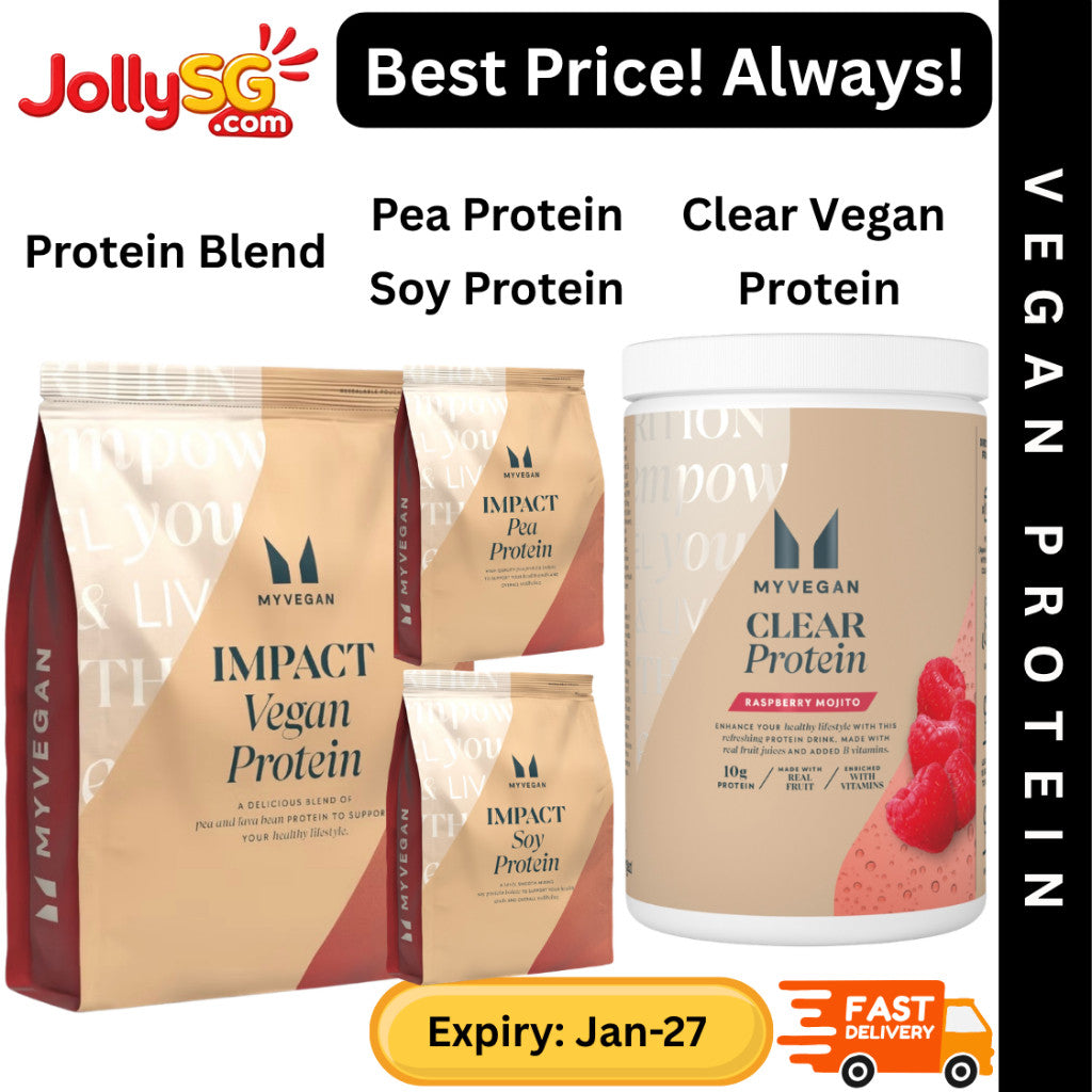 MyProtein Impact Vegan Protein, Soy / Pea Isolate / Clear Protein 1kg / 2.5 KG  | Jollysg.com