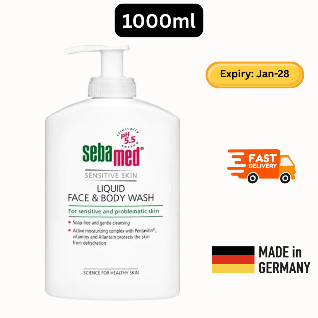 Sebamed Liquid Face & Body Wash 1L / Refill Pack 1L / 200ml | Jolly