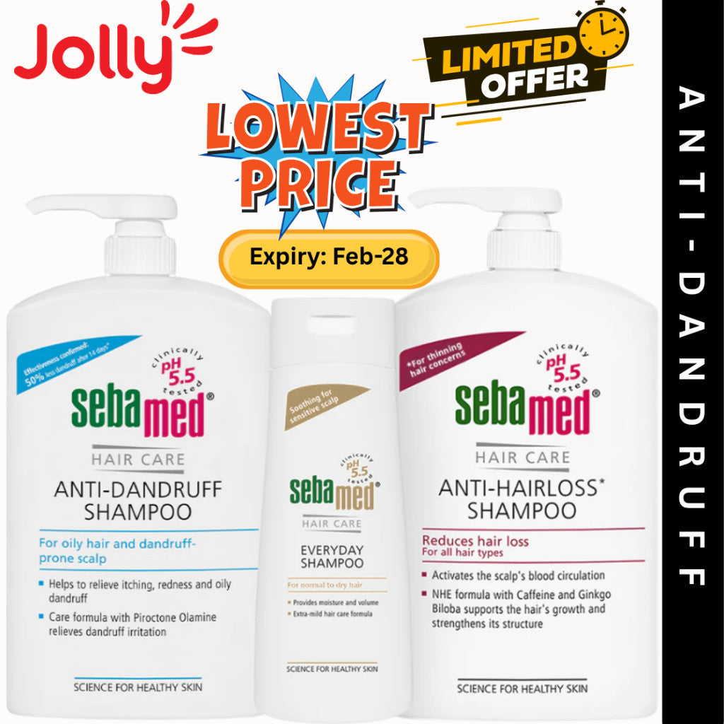 SEBAMED Anti-dandruff shampoo 1L Anti-hairloss and Everyday Shampoo 200ml | Jolly