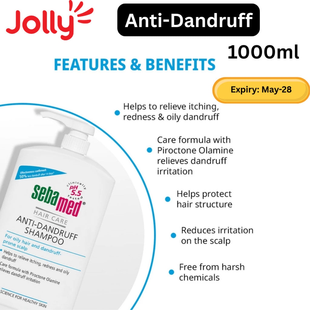 SEBAMED Anti-dandruff shampoo 1L Anti-hairloss and Everyday Shampoo 200ml | Jolly
