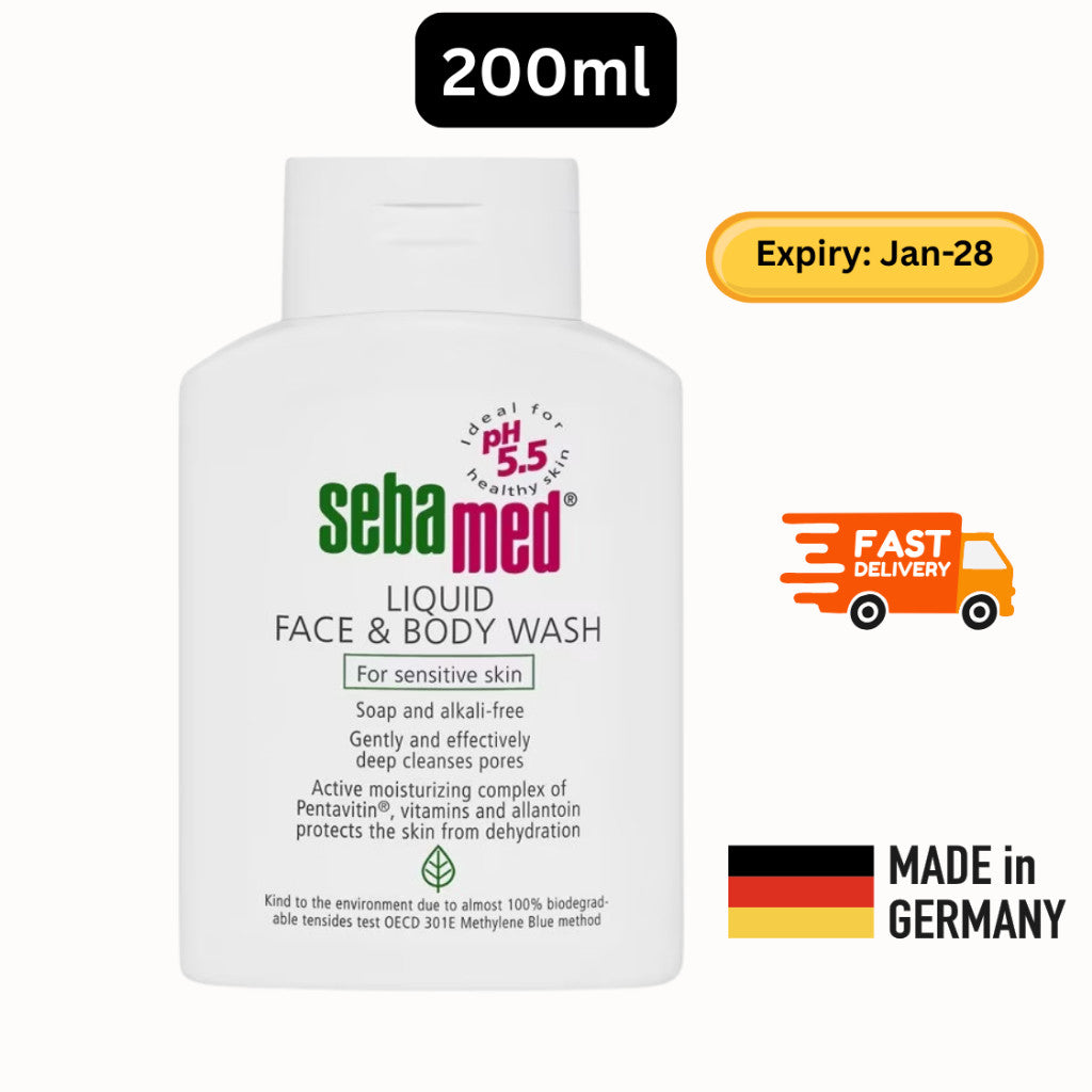 Sebamed Liquid Face & Body Wash 1L / Refill Pack 1L / 200ml | Jolly
