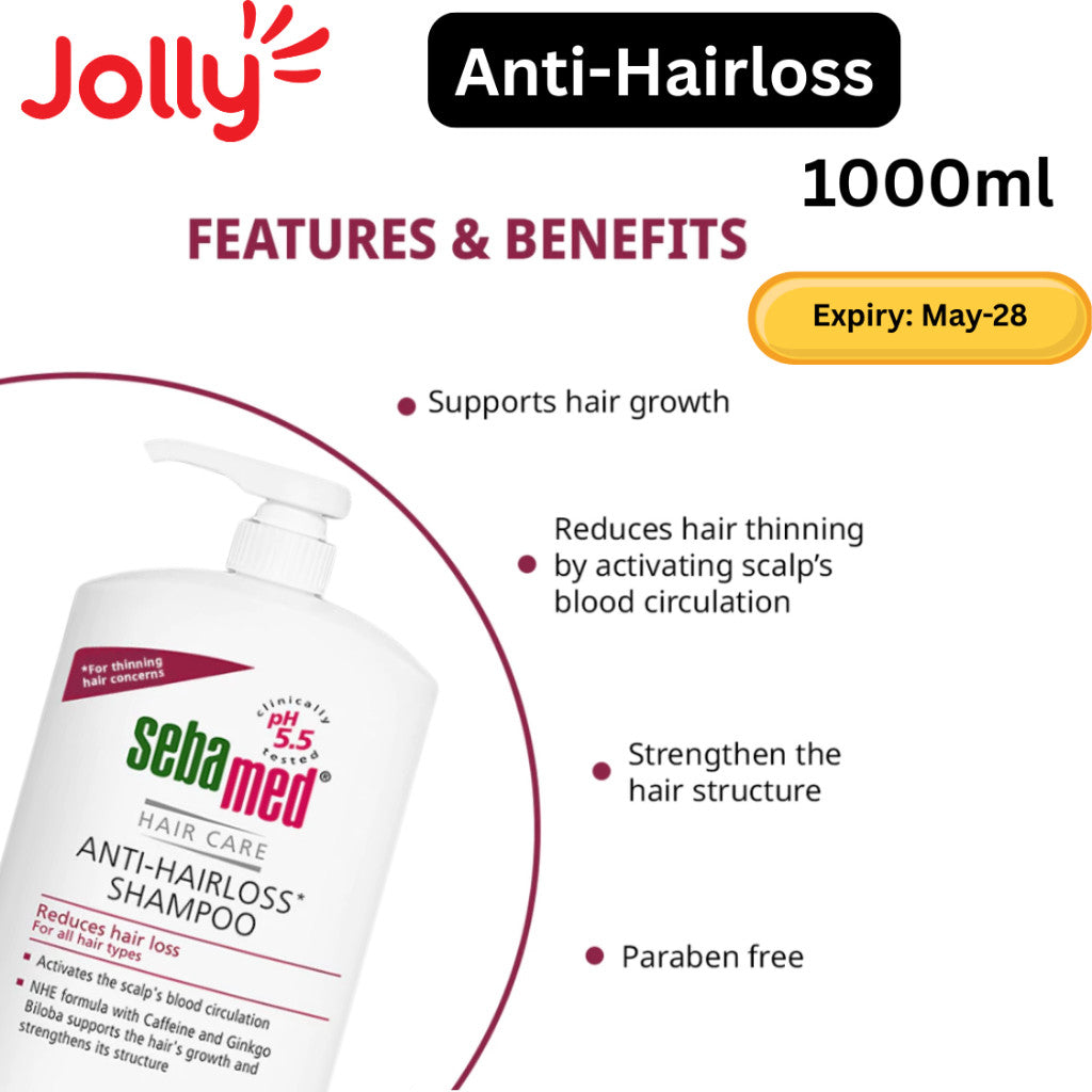 SEBAMED Anti-dandruff shampoo 1L Anti-hairloss and Everyday Shampoo 200ml | Jolly