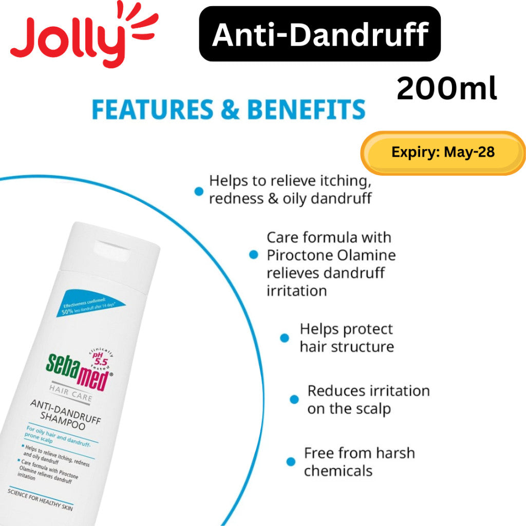 SEBAMED Anti-dandruff shampoo 1L Anti-hairloss and Everyday Shampoo 200ml | Jolly